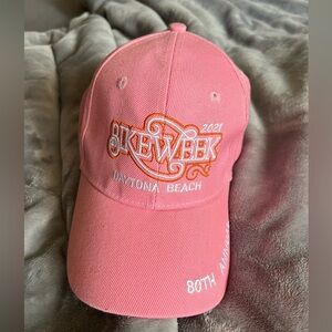 Dayton Beach 80th Annual 2021 Bike Week Pink Hat, Size 58, good/excellent cond.